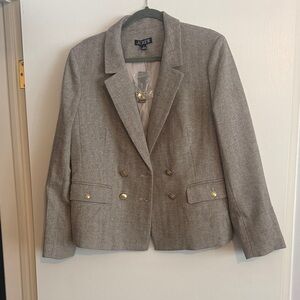 J. Crew Women's Tan Blazer with Gold Buttons